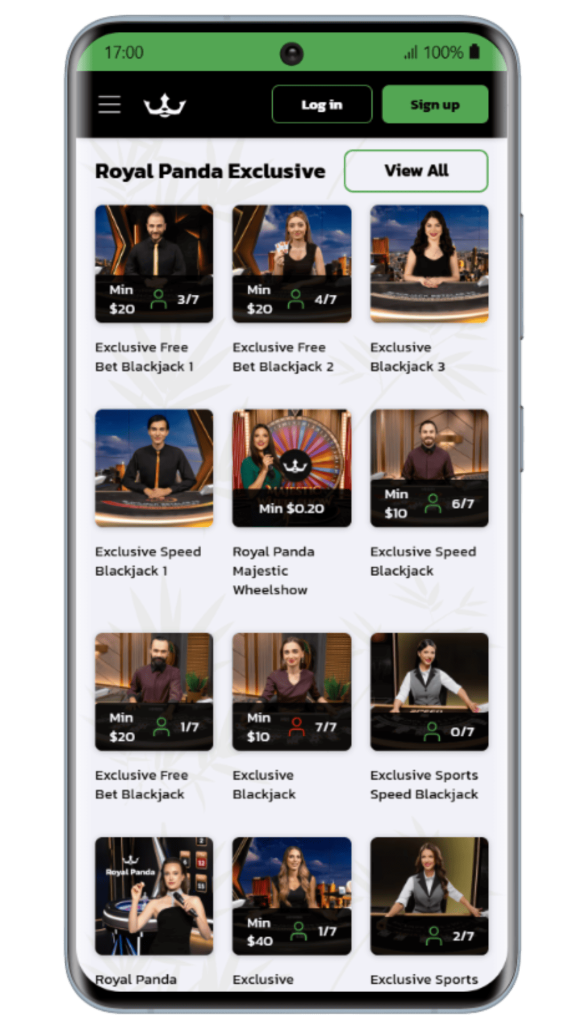 Live games at Royal Panda Casino